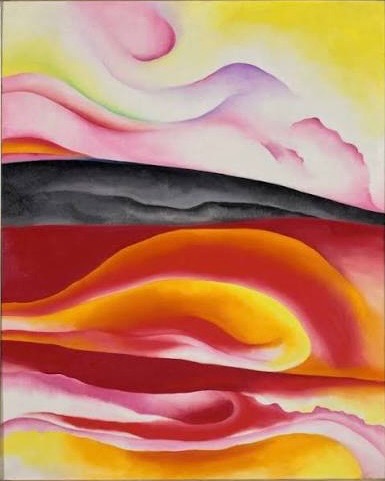 Georgia O'Keeffe — Red, Yellow and Black Streak, huile sur toile, 1924