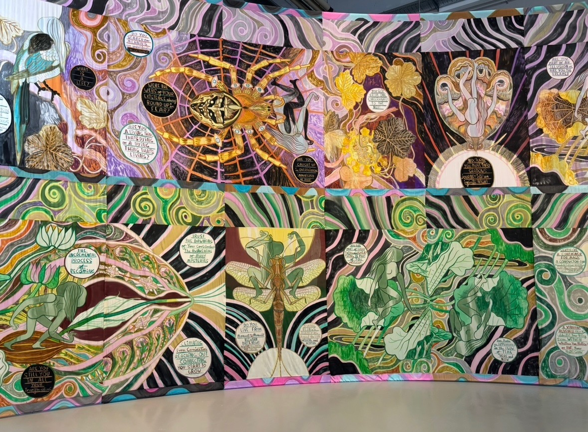 Emma Talbot — Are You a Living Thing, encre et acrylique, 2025
